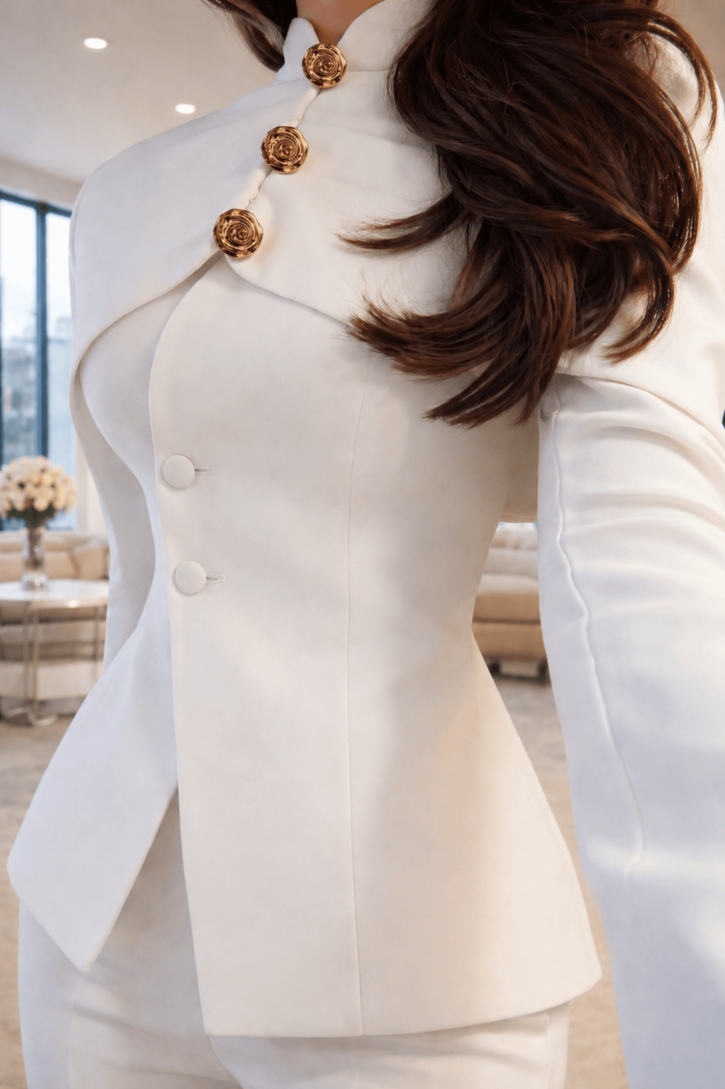 Ensemble Tailleur Couture Blanc – Édition Limitée