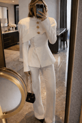 Ensemble Tailleur Couture Blanc – Édition Limitée