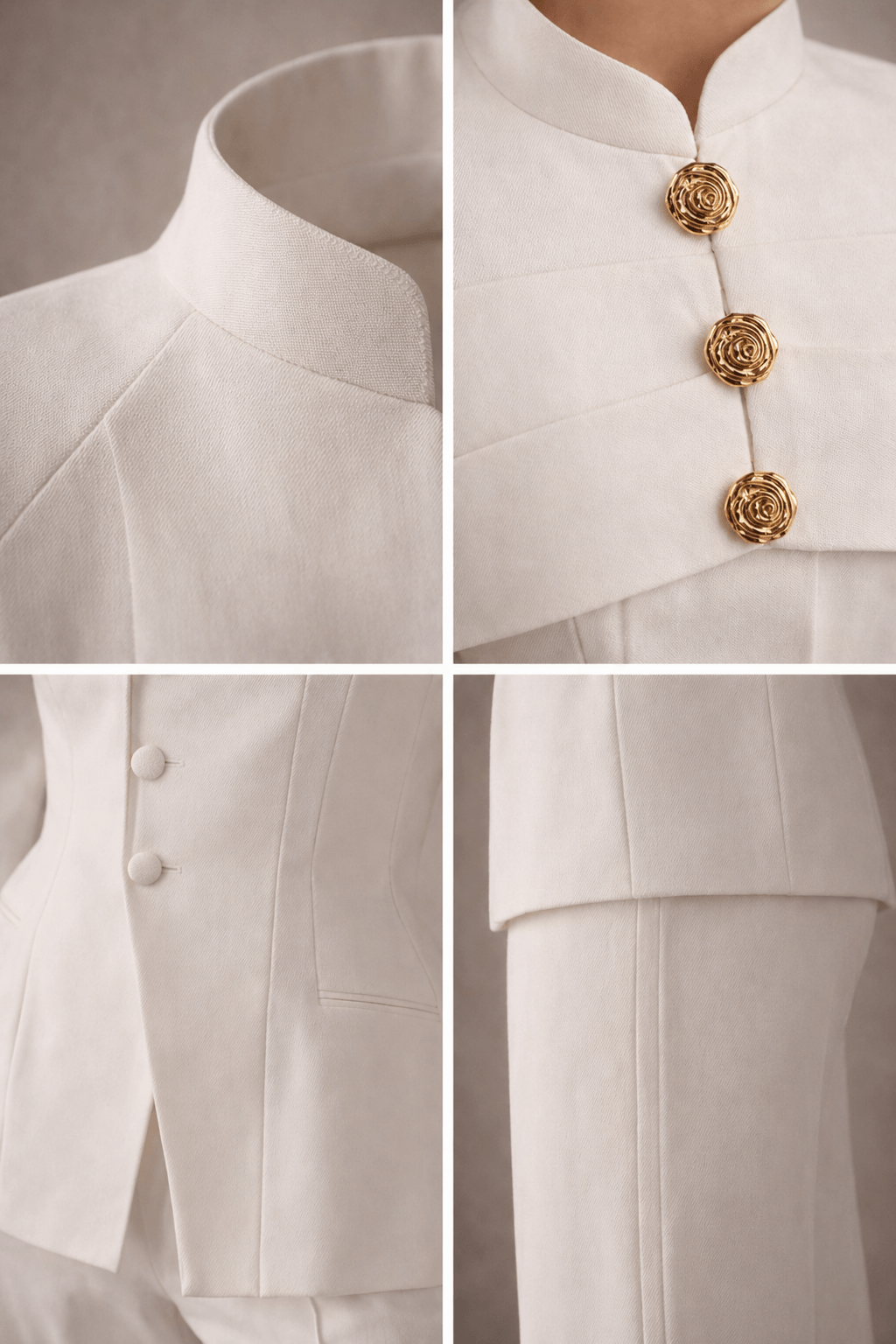 Ensemble Tailleur Couture Blanc – Édition Limitée