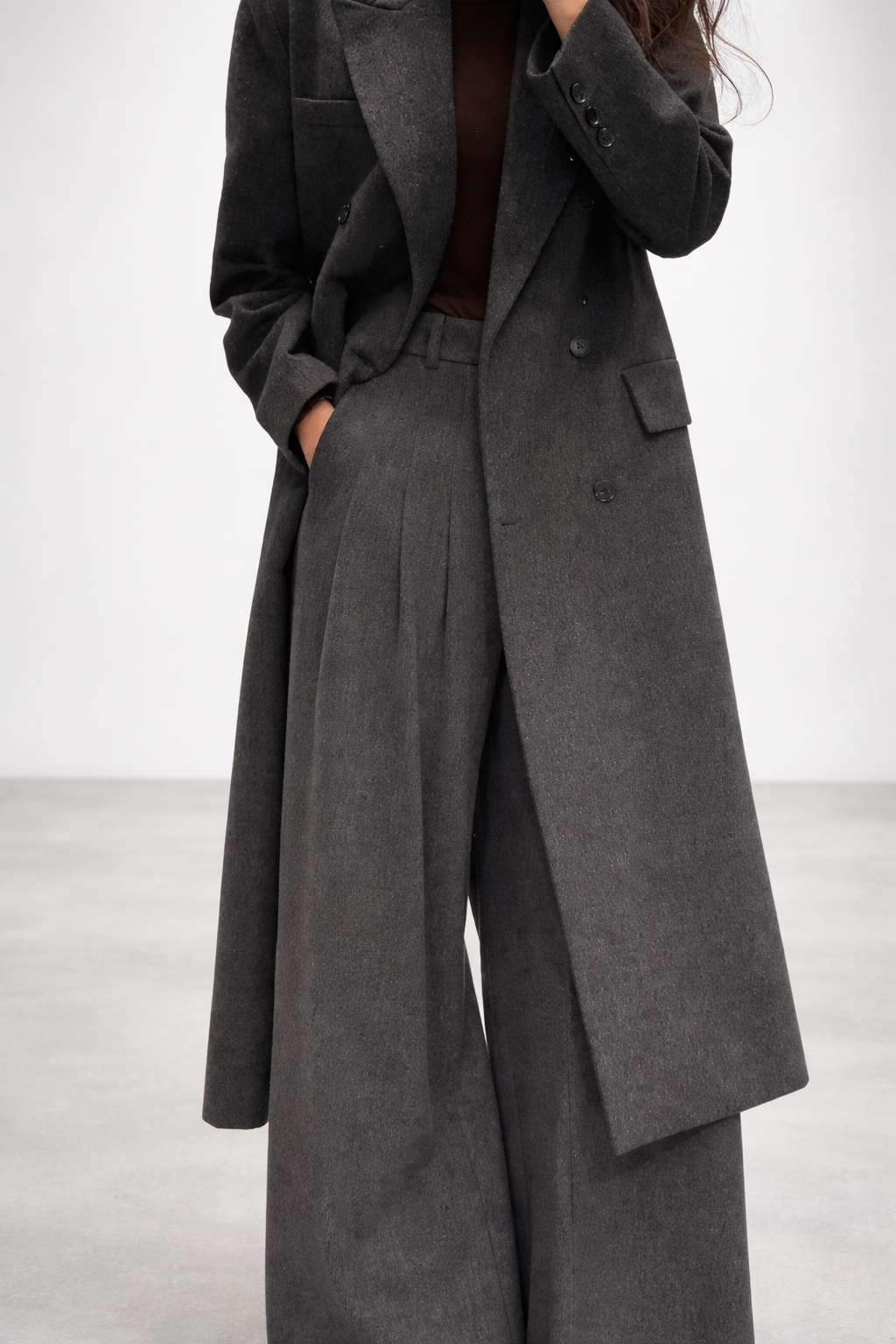 Manteau long structuré