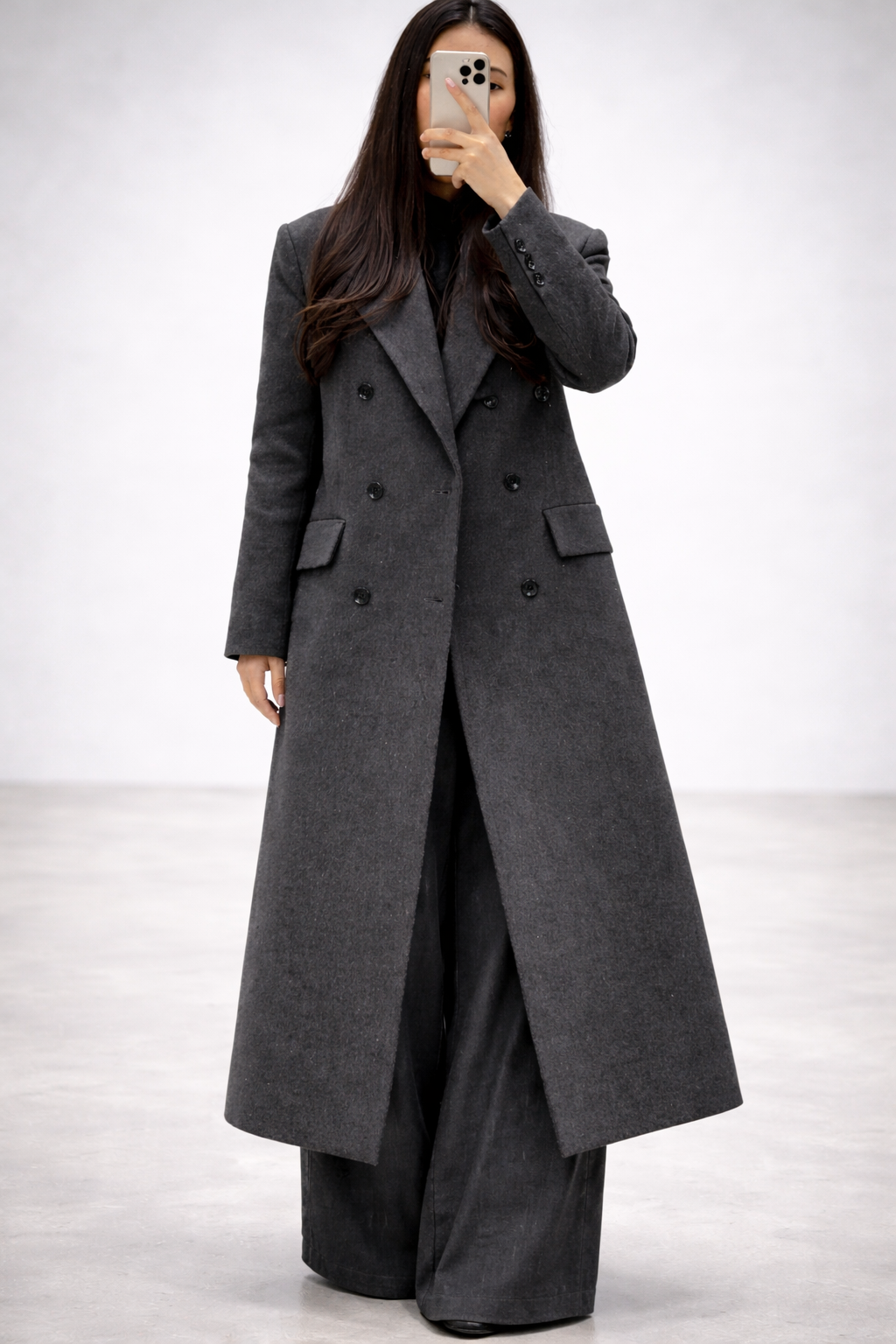 Manteau long structuré