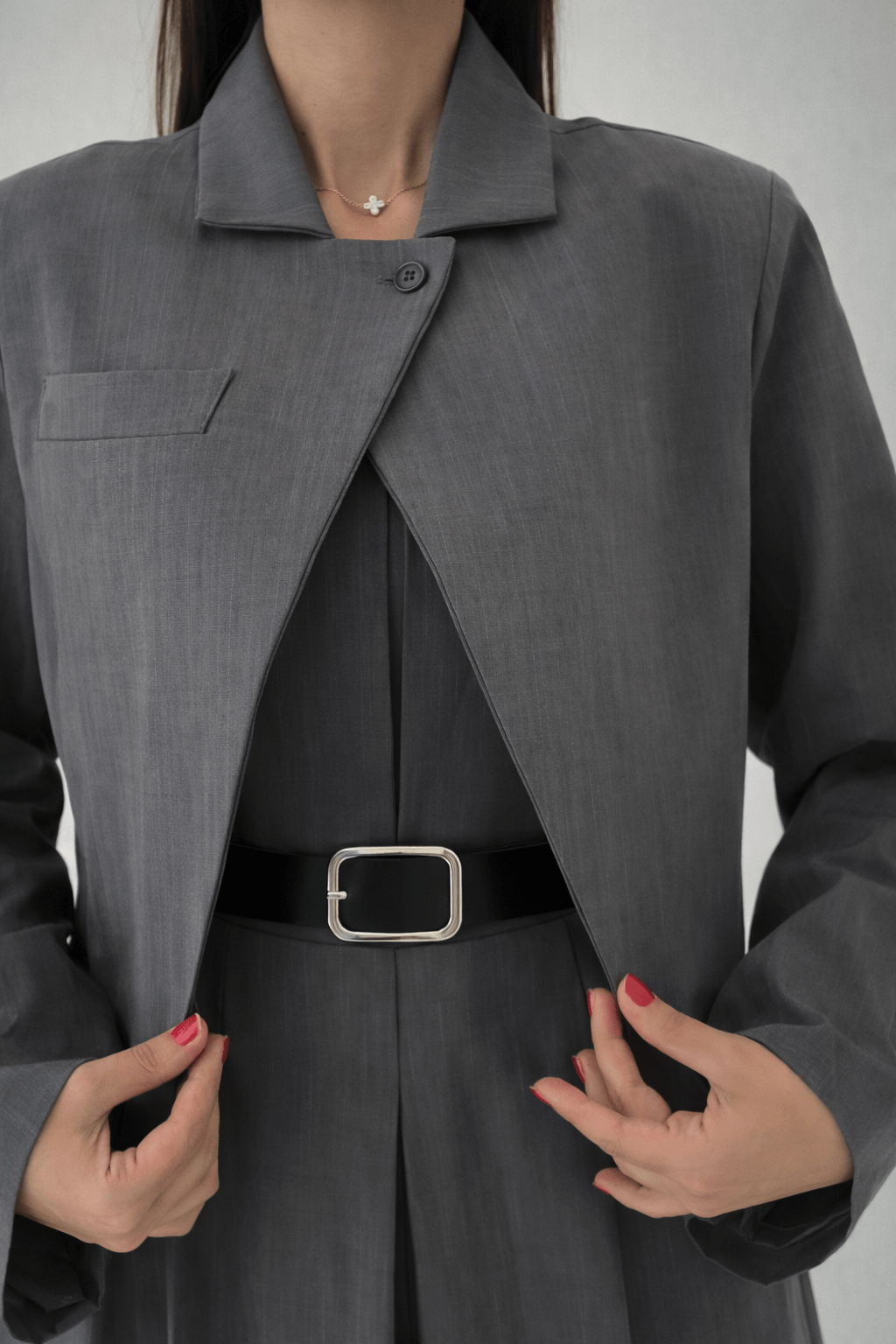Ensemble Tailleur Rayé Couture Structuré – Édition Limitée