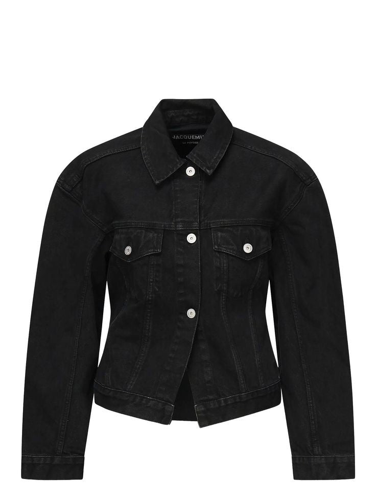 Veste en jean noire courte
