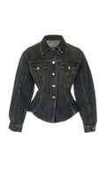 Veste en jean cintrée bleu foncé