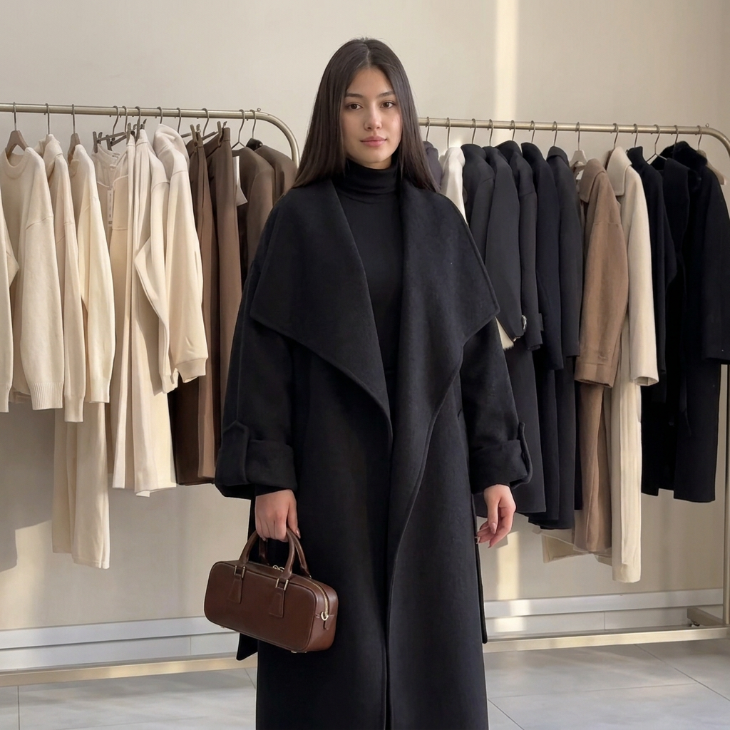 Manteau long ceinturé – Élégance intemporelle