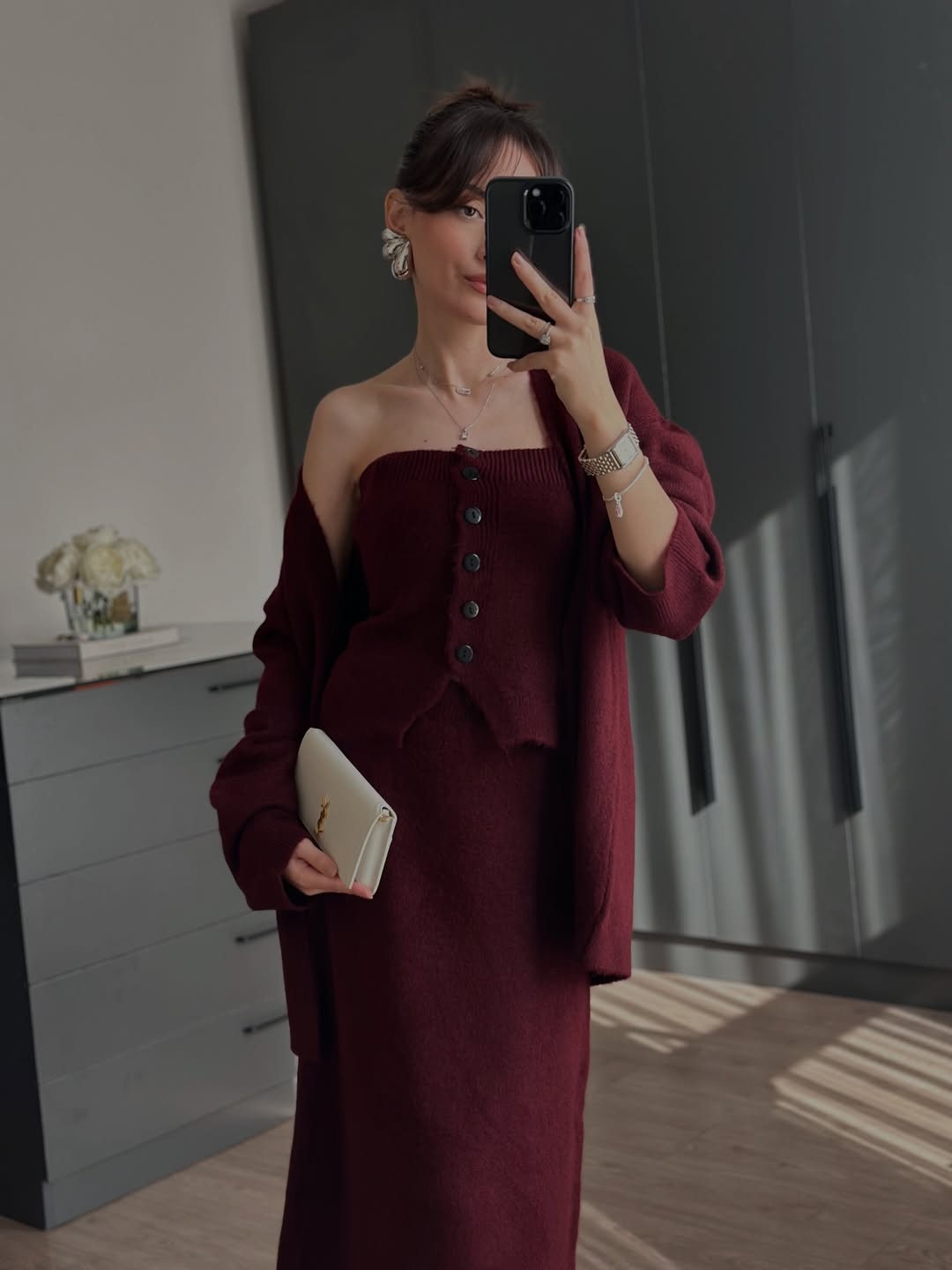 Ensemble Maille Longue avec Cardigan