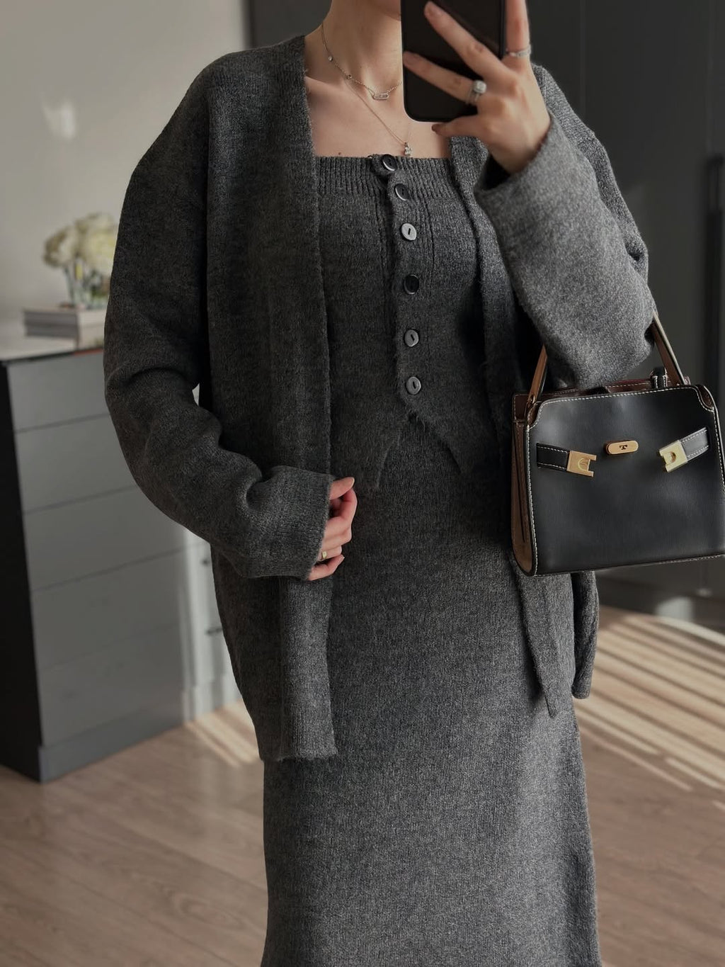 Ensemble Maille Longue avec Cardigan